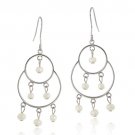 Sterling Silver Freshwater Cultured White Pearl Chandelier Earrings E11757FPL