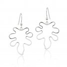Sterling Silver Funky Leaf Cut-out Dangle Earrings E12468