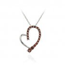 Sterling Silver Garnet Floating Open Heart Journey Pendant P11392G