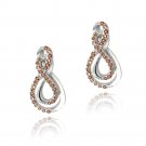 Sterling Silver Garnet Intertwined Infinity Drop Earrings E13293G