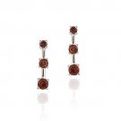 Sterling Silver Garnet Past Present Future Earrings E11599G