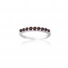 Sterling Silver Garnet Semi-Eternity Band Ring Size 8 R13025G-8