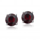 Sterling Silver Garnet Swarovski Elements January Birthstone Stud Earrings E13931G