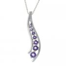 Sterling Silver Genuine Amethyst Journey Pendant P10716A
