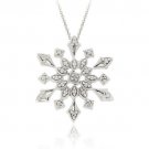 Sterling Silver Genuine Diamond Accent Snowflake Pendant P11159