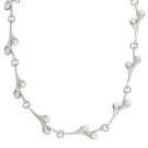 Sterling Silver Genuine Freshwater Cultured White Pearl Vine Necklace N2888FPL