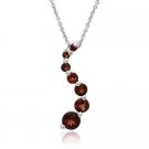 Sterling Silver Genuine Garnet Classic Journey Pendant P10106G