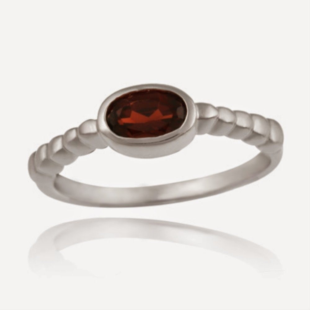 Sterling Silver Genuine Garnet R141-8