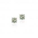 Sterling Silver Genuine Green Amethyst 6mm Round Stud Earrings - February Birthstone E11524GA