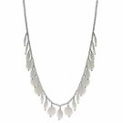 Sterling Silver Genuine Mother of Pearl Disc Rolo Link Necklace N4944MOP
