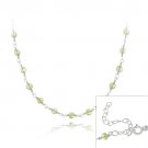 Sterling Silver Genuine Peridot Beaded Necklace 2383