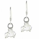 Sterling Silver Genuine Swarovski Elements Cluster Dangle Earrings E414