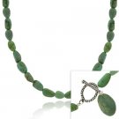 Sterling Silver Genuine Turquoise stone nugget toggle Necklace 18 N9971TQ3