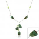 Sterling Silver Genuine Turquoise Stone Swarovski Elements Cluster Necklace N9869M
