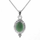 Sterling Silver Genuine Variscite Bali Bead Pendant P8424V