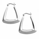 Sterling Silver Geometric Triangular Hoop Earrings H2297