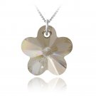 Sterling Silver Golden Shadow Swarovski Elements Flower Necklace P12559GS