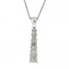 Sterling Silver Graduating Diamond Accent Journey Pendant P10244