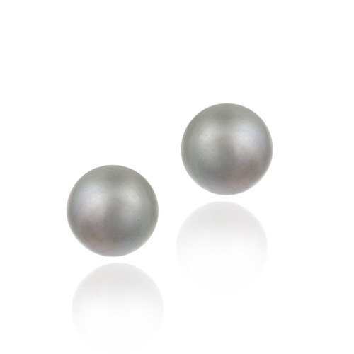 Sterling Silver Gray Freshwater Cultured Pearl 9-9.5mm Stud Earrings E11847FGPL