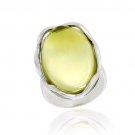 Sterling Silver Green Amber Oval Ring R11125AR-7
