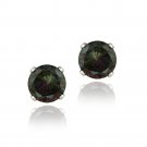 Sterling Silver Green Mystic Topaz CZ Stud Earrings, 6mm E12011GMZ