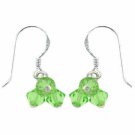 Sterling Silver Green Swarovski Elements Cluster Earrings E2978PD
