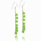 Sterling Silver Green Swarovski Elements Dangle Earrings E2979PD