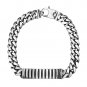 Sterling Silver Gunmetal Finish Cuban Link ID Style Bracelet
