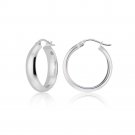Sterling Silver Half Round Design High Polished Hoop Earrings, 20 H14654-20