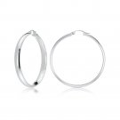 Sterling Silver Half Round Design High Polished Hoop Earrings, 30 H14654-30