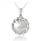 Sterling Silver Hammered Round Necklace P13487