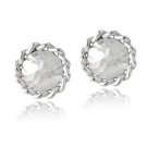 Sterling Silver Hammered Round Stud Earrings E13487