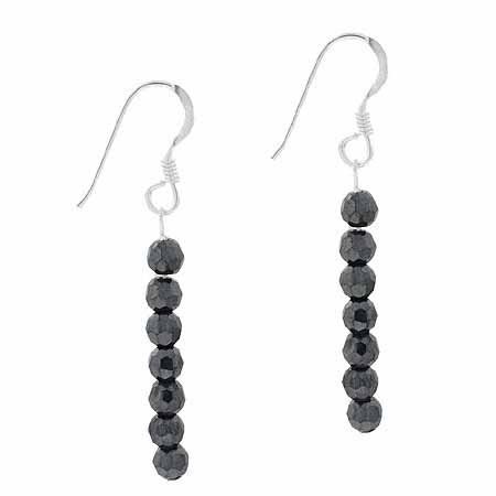 Sterling Silver Hematite 6 Bead Dangle Earrings E9078HF