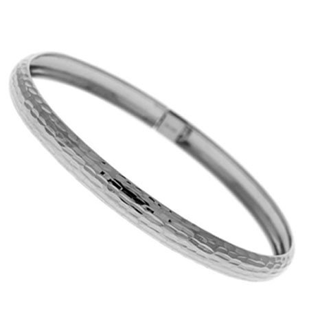 Sterling Silver High Polished Diamond Cut Flex Bangle BA10538