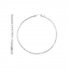 Sterling Silver Hoop Earrings with Cubic Zirconias Sterling Silver