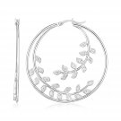 Sterling Silver Hoop Earrings with Multiple Textured Vines Sterling Silver