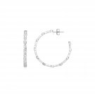 Sterling Silver Hoop Earrings with Round and Marquise Cubic Zirconias Sterling Silver