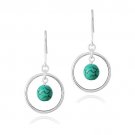 Sterling Silver Howalite Bead & Circle Dangle Earrings E12842HWC