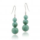 Sterling Silver Howalite Chryscolla Three-Stone Drop Earrings E12156HWC