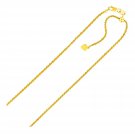 Sterling Silver in Yellow Finish 1.5mm Adjustable Sparkle Chain