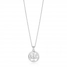 Sterling Silver inch Round Tree of Life Necklace