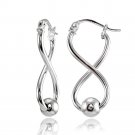 Sterling Silver Infinity Figure 8 Bead Drop Earrings E15320