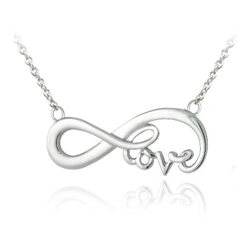 Sterling Silver Infinity Love Necklace P13296
