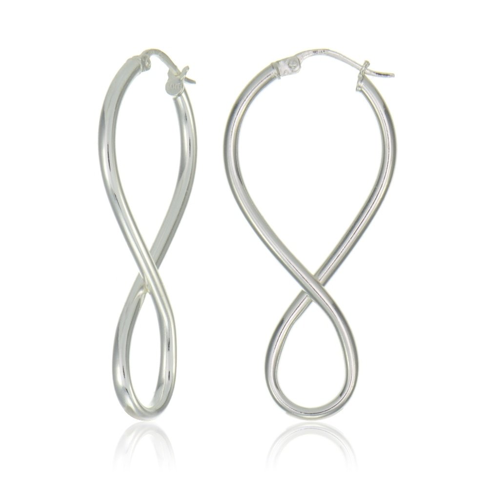 Sterling Silver Infinity Polished Drop Earrings E15028