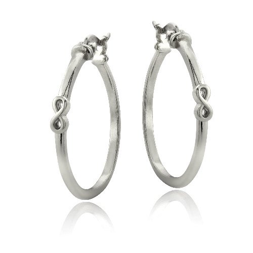 Sterling Silver Infinity Polished Hoop Earrings H13728
