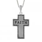 Sterling Silver Inspirational 'Faith' Cross Pendant P10686