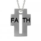 Sterling Silver Inspirational 'Faith' Cross Pendant P10694