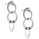 Sterling Silver Intertwined Dangling Flat Circle Earrings E4224