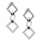 Sterling Silver Intertwined Diamond Shape Dangle Earrings E4226