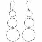 Sterling Silver Intertwining Three Hoop Earrings E4543